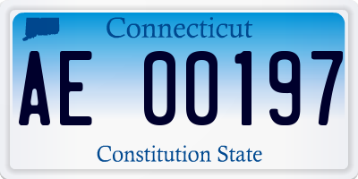 CT license plate AE00197
