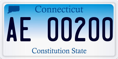 CT license plate AE00200