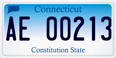 CT license plate AE00213