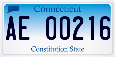 CT license plate AE00216