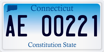 CT license plate AE00221