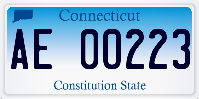 CT license plate AE00223