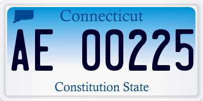 CT license plate AE00225