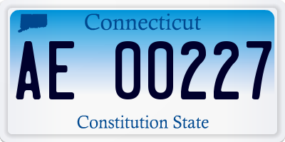 CT license plate AE00227