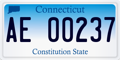 CT license plate AE00237