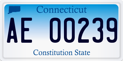 CT license plate AE00239
