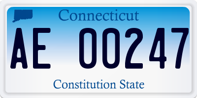 CT license plate AE00247