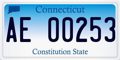 CT license plate AE00253