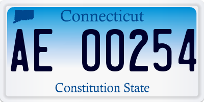 CT license plate AE00254