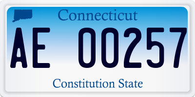 CT license plate AE00257