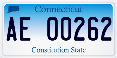 CT license plate AE00262