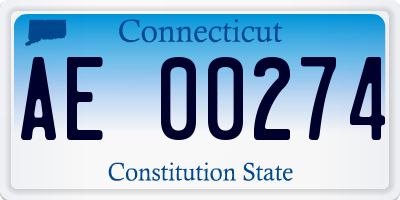 CT license plate AE00274