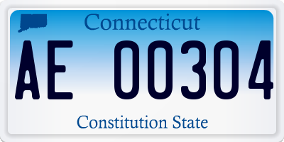 CT license plate AE00304