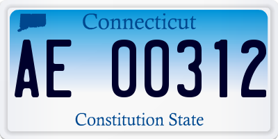 CT license plate AE00312