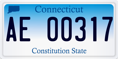 CT license plate AE00317