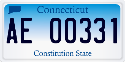CT license plate AE00331