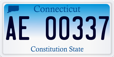 CT license plate AE00337