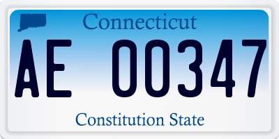 CT license plate AE00347