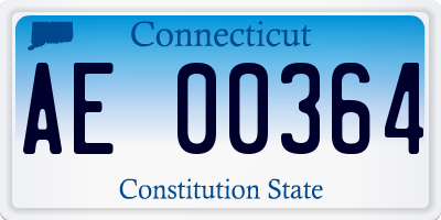 CT license plate AE00364