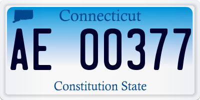 CT license plate AE00377