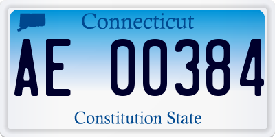 CT license plate AE00384