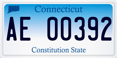 CT license plate AE00392
