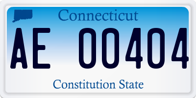 CT license plate AE00404