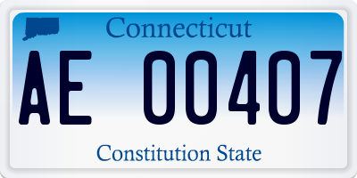 CT license plate AE00407