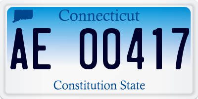 CT license plate AE00417