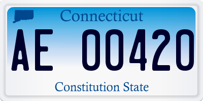 CT license plate AE00420