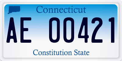 CT license plate AE00421