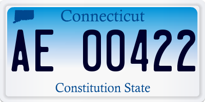 CT license plate AE00422