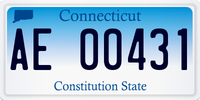 CT license plate AE00431