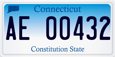 CT license plate AE00432