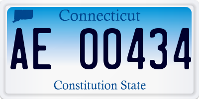 CT license plate AE00434