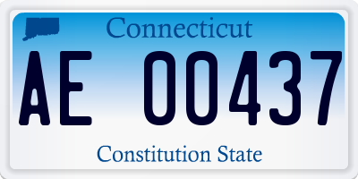 CT license plate AE00437