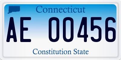 CT license plate AE00456