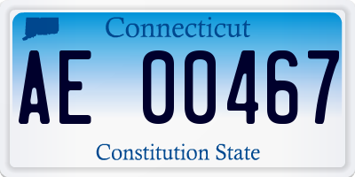 CT license plate AE00467