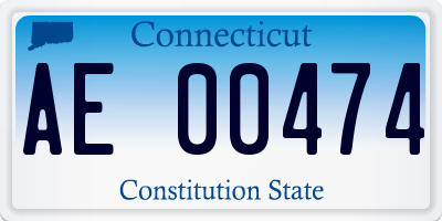 CT license plate AE00474