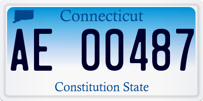 CT license plate AE00487