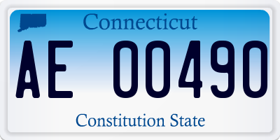 CT license plate AE00490