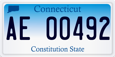 CT license plate AE00492