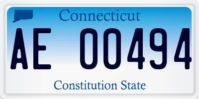 CT license plate AE00494