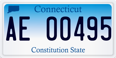CT license plate AE00495