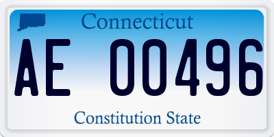 CT license plate AE00496