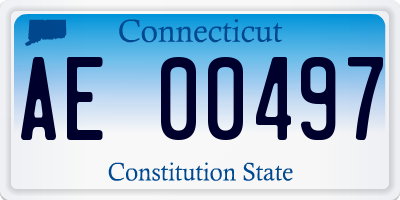 CT license plate AE00497