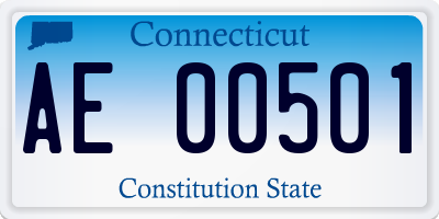 CT license plate AE00501