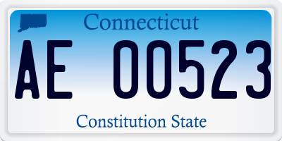 CT license plate AE00523