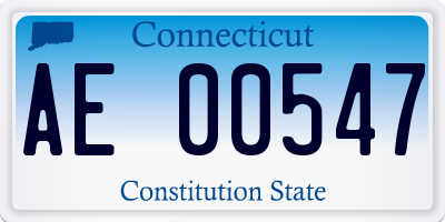 CT license plate AE00547