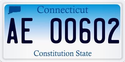 CT license plate AE00602